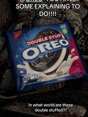 A post by @jessemenza on TikTok caption: Tag @OREO below because in what world are these double stuffed??? #oreos #inflation #ripoff #cookies #doublestuf #doublestuffed 