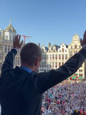 A post by @evenepoel.remco on TikTok caption: Goosebumps, thank you Belgium!!🥇🥇🇧🇪❤️ What an honor to be received like this in Brussels together with all these incredible Olympic Athletes.🤩🙏🏼 #RemcoEvenepoel #Olympics #Cycling 