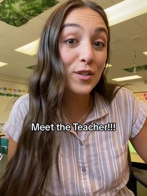 A post by @schoolday.withmrsj on TikTok caption: Love meeting all my new kiddos! #meettheteacher #backtoschool #elementaryteacher #kindergartenteacher #iteachk #teachersoftiktok #teachertok #schoolsupplies 