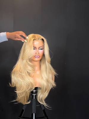 A post by @theweavespecialist on TikTok caption: Toned 613 wig from @Raw House Extensions tag someone you think can pull this color off 😍 #atlantahairstylist #wiginstall #blondewig 