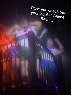 A post by @geminot on TikTok caption: anime rave that’s not just a con afterparty?!? insanity. nobody doing it like @We Touch Grass 🌾 Anime Raves 🌱🫰🏼🫶🏼✨🥵 #anime #rave #PLUR #sailormoon #party #otaku #nerd #geek #CapCut 