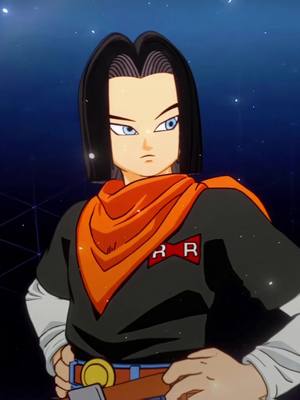 A post by @starmessi777 on TikTok caption: Android 17 🧡🖤 || #fortnite #edit #fyp #viral #parati #androdie17 #dragonballz #starmessi777 #skin || ib: @heyle 🐈‍⬛ 