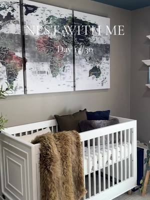 A post by @darahnycole on TikTok caption: #nestwithme day 12! Sharing his nursery🥰 if you follow me on Instagram, you’ll know the mini heart attack I had seeing the color of the walls, but after putting it all together, I am obsessed. Probably my favor room in our home #nursery #nurseryreveal #babyboynursery #babytok #MomsofTikTok #momtok #fyp #newborn 