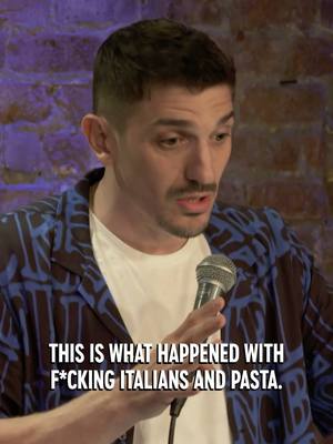 A post by @standup on TikTok caption: "You know who invented pasta?" 🎤: Andrew Schulz