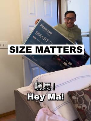 A post by @thatmiltonshow on TikTok caption: What size is your TV? #asian #cantonese #comedy #tv