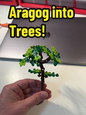 A post by @dannyfordjohnson on TikTok caption: Building trees out of Aragog! Sorry Hagrid… #lego #harrypotter #alternatebuild #trees 