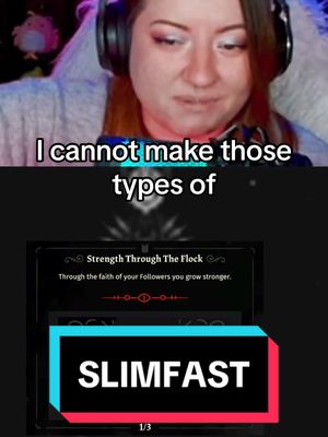 A post by @sagevouivre on TikTok caption: Dont snort slim fast kids 🫨 #cultofthelamb #cotl #twitch #twitchstreamer #slimfast