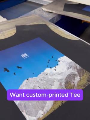 A post by @hypersku on TikTok caption: Want custom-printed T-shirts? Watch how #hypersku handles it all-from design to production! #customtees #customized #printondemand #pod #design 