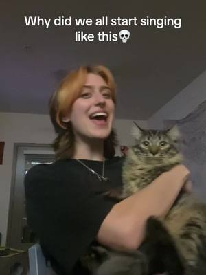 A post by @addypate on TikTok caption: Tell me why we all collectively started singing happy birthday to my kitty like this… 