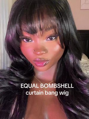 A post by @_sunkissedkris on TikTok caption: this bombshell wig is HER fr🥰🥰 go get yourself oneee #bombshellwig #curtainbangwig #wigtok 