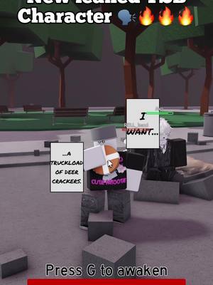 A post by @mrmelloow on TikTok caption: This character is so goated fr #roblox #robloxgame #strongestbattlegrounds #thestrongestbattlegrounds #strongestbattlegroundsroblox #shikanokonokonokokoshitantan 