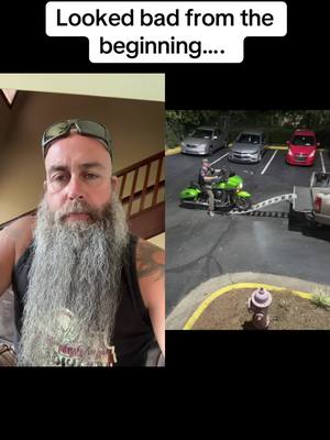 A post by @allglidesmatter on TikTok caption: #duet with @user7662185650495 #ouch #harleydavidson #fail 