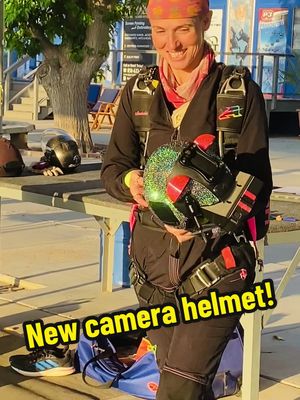 A post by @skypanda_amanda on TikTok caption: The new camera helmet is complete! All sparkled up! ✨ #Skydiving #Skydiver #SkydiverGirl #SkydivePerris #CameraFlyer 