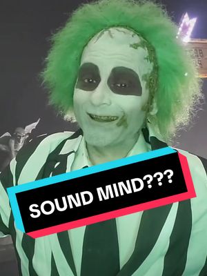 A post by @leo.navarro44 on TikTok caption: SOUND MIND???? #beetlejuice #beetlejuicecosplay #beetlejuicebeetlejuice #beetlejuicebeetlejuicebeetlejuice #ghostwiththemost #thejuiceisloose #cosplay #fyp #duetme #duet 