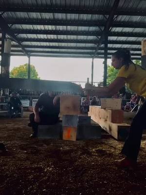 A post by @abbystevens325 on TikTok caption: First place crosscut at windsor fair! 