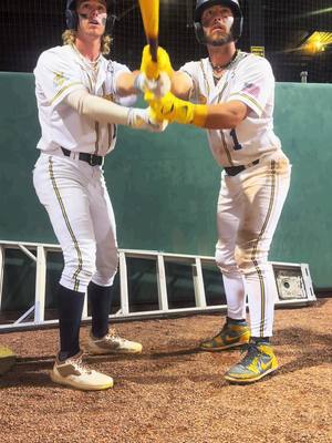 A post by @billleroy on TikTok caption: @Dalton Mauldin and I make everything a 2 person job 😂  #fyp #comedy #savannahbananas #baseball #funny 