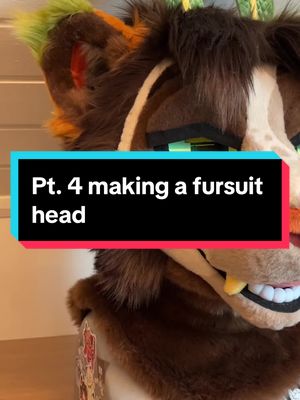 A post by @sheenitude on TikTok caption: Final part of making a head!! I hope you enjoyed :) #furry #fursuit #fursuitmaker