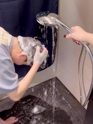 A post by @ansel908 on TikTok caption: I like it#shower #sister 