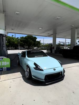 A post by @zpeedy.z34 on TikTok caption: GIVE IT TO ME👹 GIVE IT TO ME👹 #z #z34 #gasstation #nissan370z #vqfamily #camber #stanced 