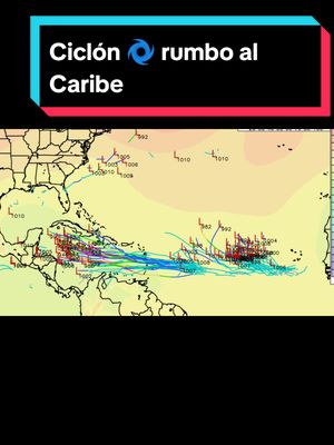 A post by @jorgefelixmet on TikTok caption: Atentos en el #caribe ante posible formación de un #ciclon tropical. #cuba #yucatan #cancun #cyclone #hurricane #hurricaneseason #hurricaneseason2024 