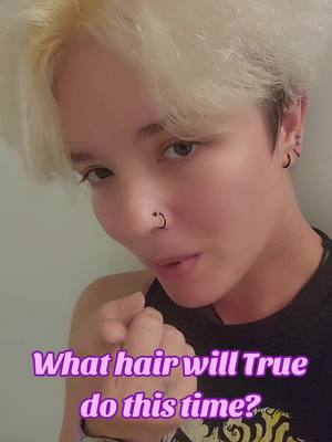 A post by @truechaoscosplays on TikTok caption: Hey there, did you miss my face?  We did a BIG change and a fresh look 💅🍬#truesrealm #ooc #newhair #genderfluid 