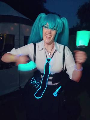 A post by @grabbinlegs on TikTok caption: when the loids hit the club 🕺  miku-@Lauren 💫  gakupo-@JJ Reid gumi-@Katielavabug<3  meiko- @keekal  rin-@Emi-zone  len-@Ickle  luka-@Sew Indecisive  me as kaito :) #vocaloid #vocaloidcosplay 