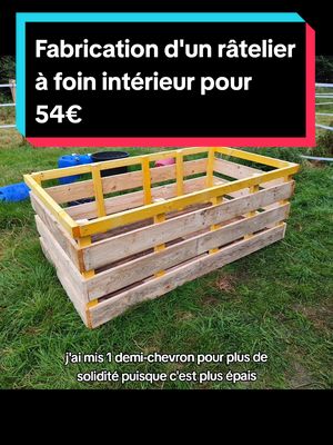 A post by @laet.brb on TikTok caption: PS : le râtelier est destiné à être en intérieur, a l'abris des intempéries ! Et bien entendu, j'avais déjà les outils comme la scie sauteuse ou la visseuse, sans ça c'est plus compliqué à fabriquer 😅 #ratelierafoin #horsediy #DIY #chevauxalamaison #horsecreator #equestre #foin #agriculteur #toutfairesoimeme #cavaliere #cavaliereproprietaire 