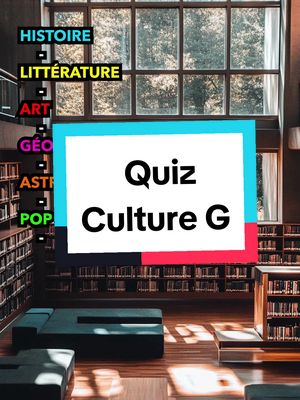 A post by @1.jour.1.quiz on TikTok caption: Quiz culture générale 📚 Seras-tu capable de répondre correctement à ces 6 questions traitant de domaines très différents.  Si tu veux continuer à tester ta culture générale et tes connaissances dans différents domaines, abonne-toi au compte pour apprendre toujours plus.  #quiz #culturegenerale #cultureg #connaissances 