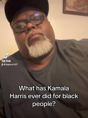 A post by @sugabear321 on TikTok caption: What has kamala harris ever done for black people?