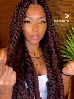 A post by @naturalbabepro on TikTok caption: I used the coloir Molasses to achieved these twists! 😻Island Gyal Wave Hair is now available for a 2 day PRE SALE! Orders will be shipped next week.  #jumbotwists #fauxlocs #DIY #diyjumbotwists #twiststutorial #hairtutorial 