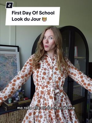 A post by @elisabethsmiles on TikTok caption: Gotta do that first day of school outfit pic 👩🏼‍🏫📸 #tenuedujour #lookdujour #enseignante #maitresse #profdesecoles #teacherootd #ootdteacheredition #ootdteacher #frenchootd #frenchteacher #teacheroutfit #teacheroutfits #frenchteachersoftiktok #profdefrançais #sezane #sezanelovers #bellavita 