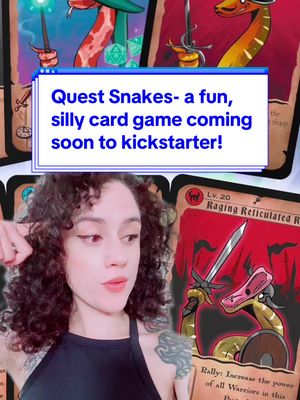 A post by @wittle.goblin on TikTok caption: Y’all, Quest Snakes has been such a source of fun and levity for me lately and I’m so excited it’s coming to Kickstarter soon! The link is in the @questsnakes bio! #ad 🐍 #boardgame #boardgames #cardgames #dnd #snakes #kickstarter #kickstartergames #questsnakes #boardgamegeek #boardgamegeeks #games #GameNight #gamenights #gamenightfun #cardgamesofinstagram #boardgamesofinstagram #realfakegames 