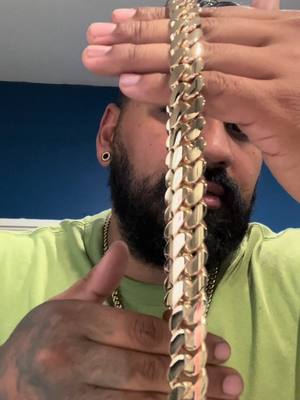 A post by @gusvillajewelry on TikTok caption: You can look far and wide. Find the cheapest fabrication shop, the ones that’s been around the longest, whatever you want. But you find a more consistently beautiful high quality Cuban link like gusvillajewelry. Dm us for your next gold order. #14kgold #14kt #miamicubanlink #handmadejewelry 