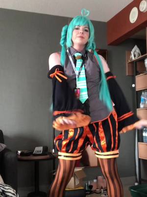 A post by @flowercrownedprince on TikTok caption: Took this after throwing up ❤️ #animenorth2024 #animenorth #trickormiku #hatsunemiku 