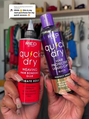 A post by @laurasiaandrea on TikTok caption: Replying to @fayslaycustomunits Who else doesn’t love a quick weave product that’s good for your hair and scalp? Watch me use the new @redbykiss quick dry quick weave duo that’s better for your installs and helps to last longer! @ivybeauty.official #ivybeauty #redbykiss #bondingglue #hairweaving #hairextensions #weaveglue #hairbonding #hairstyling #laurasia #laurasiaandrea #pcos #laurasia_yt #laurasiaandreapcos #fyp #explore #blackgirl #5k #viral #quickweave #quickweaveproducts #liquidprotector 