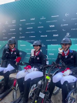 A post by @usequestrian on TikTok caption: Guess we’ll never know… 🥇 #goldmedal #USAParaDressage #gold #paralympics #paris #Equestrian 