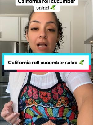 A post by @gabylazyketo on TikTok caption: California roll cucumber salad 🥒 #cucumbersalad #lowcarb #lowcarbmeals #lowcarbrecipes #betterchoices #betterchoicesbetterme 