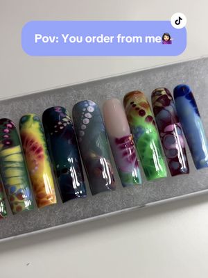 A post by @shellysnails on TikTok caption: Making Custom Nails since 2020🥰 Link in Bio to order🩷🩷 #fyp #nails #pressonnails #shellysnails 