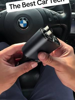 A post by @surge_store.com on TikTok caption: Say goodbye to messy cables! The Charge X 4-in-1 retractable charger keeps your car organized and your devices powered. Fast charging, sleek design, and ultimate convenience! 🚗⚡️ #ChargeX #CarTech #GadgetLife #FastCharging #CarGadgets #TechSolutions #OptimizedLiving #CarEssentials #fyp #bmw #iphone #android 