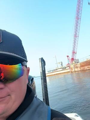 A post by @prestonoutdoors on TikTok caption: Day 3 of practice for the Bassmaster Opem on the Mississippi River. Rough day 😅#PrestonOutdoors #BassmasterOpen #mississippiriver 