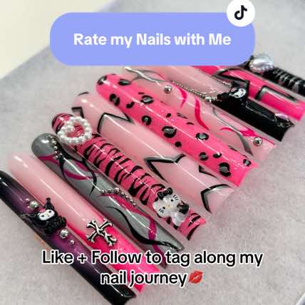 A post by @shellysnails on TikTok caption: Www.shellysnails.com 🩷 (please roast in the comments) #fyp #nails #pressonnails #onlinebusiness 