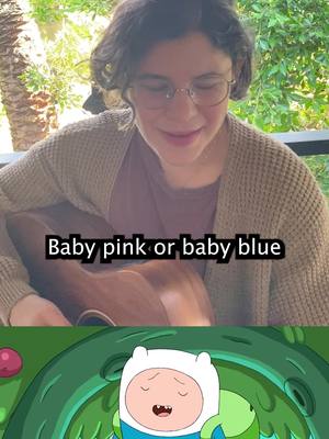 A post by @rebeccasugar on TikTok caption: This lullaby was extra fun to write because Finn and Jake were puppy brothers 🐶🐾💙 #AdventureTime #animation #acousticguitar 