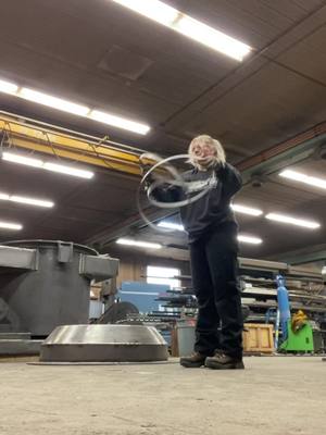 A post by @canadian_welder_girl on TikTok caption: Who else puts away their bandsaw blade like this? #welder #fabrication #trades #bluecollar 