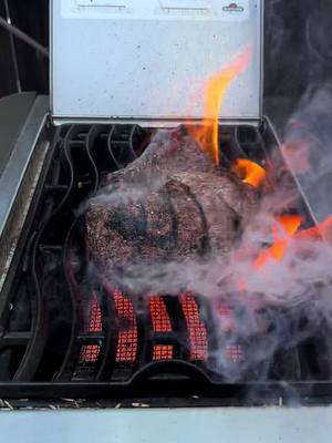 A post by @bobsbackyardbbq on TikTok caption: A reverse sear a 24 oz bone-in ribeye  from my friends at Golden Steer Steakhouse Las Vegas #bbqtiktok #goldensteer #goldensteersteakhouse 