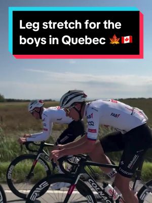 A post by @teamemiratesuae on TikTok caption: We have arrived 🍁🇨🇦 Leg stretch for the boys in Quebec #WeAreUAE