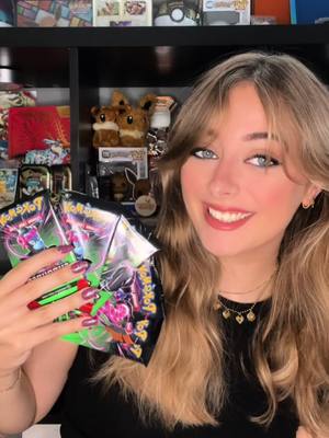 A post by @bindyrooz on TikTok caption: Part 5/6✨ Packs gifted by @TCG Company 🩵 #pokemon #pokemonshroudedfable #pokemontcg #pokemonpackopening #pokemongirl 