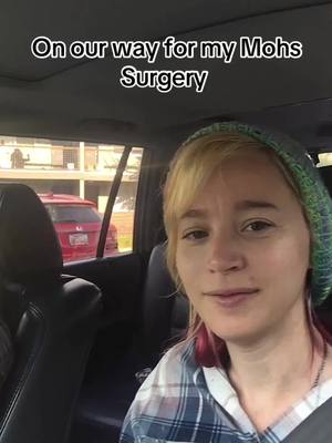 A post by @littlecheybaby on TikTok caption: Come with me as I have surgery for skin cancer. #mohssurgery #skincancer #skincancerawareness #basalcellcarcinoma 