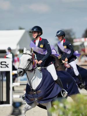 A post by @maisieallsop_sj on TikTok caption: Team Gold at the Nations Cup Final ✨🥹🏆🇬🇧🤍 Vaughann having a faultless week helping Great Britain win gold 🥇🎉 Vaughann you are a one in a million, thank you 🤍💫 • 🎥 @Stable Shot Media  • • #vaughanndevuzit #winner #chanpion #nationscup #nationscupfinal #gbteam #greatbritain #showjumping #ponyshowjumper #showjumper #devoucoux #devoucouxsaddle #britishshowjumping #fyp #foryoupage #showjumpersoftiktok #148pony #showjumpingpony #britishshowjumper #148 #teamdevoucoux 