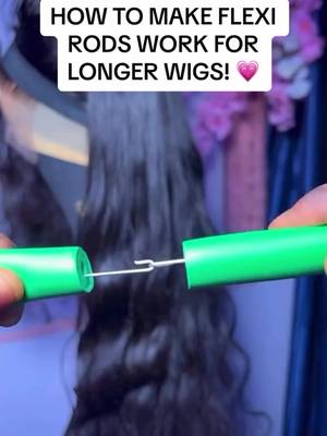 A post by @hairtransformation on TikTok caption: How to make floxi rods work for the long wig🔥🔥