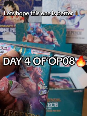 A post by @nakamagang on TikTok caption: Today I got 2 Packs for you of OP08! I'm still hunting my first ever Manga Rare and I really hope I pull one! I love all of them tbh so I wouldn't mind pulling any of them🙏🏾 Wish me luck!🍀🤞🏾🏴‍☠️ #onepiece #anime #fypシ #fyp #nakamagang #strawhats #gear5 #op08 #optcg #opening #viral #nakamagang 